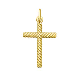14K Cable Cross Pendant