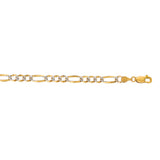 14K Gold 4.75mm White Pave Figaro Chain