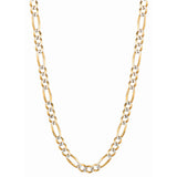 14K Gold 5.8mm White Pave Figaro Chain