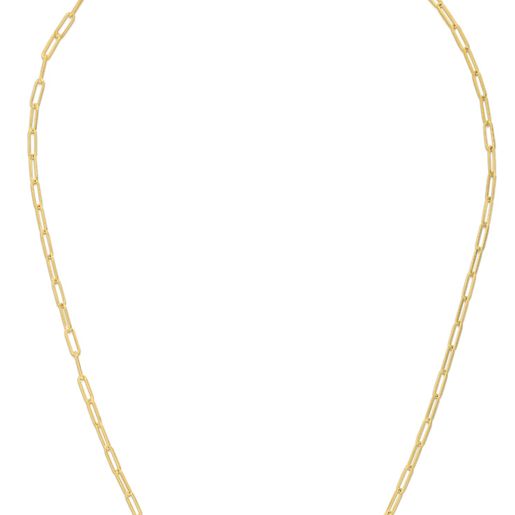 14K Gold 2.1mm Paperclip Chain