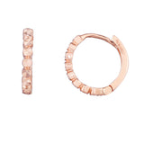 14K Gold Round Diamond Cut Huggie Earring