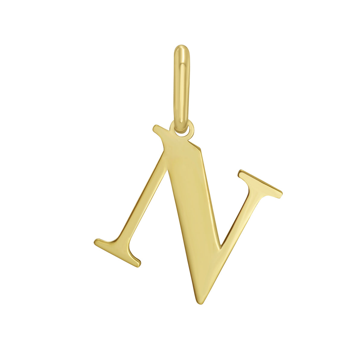 14K Gold Initial N Charm