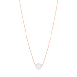 14K Pearl Necklace Solitaire