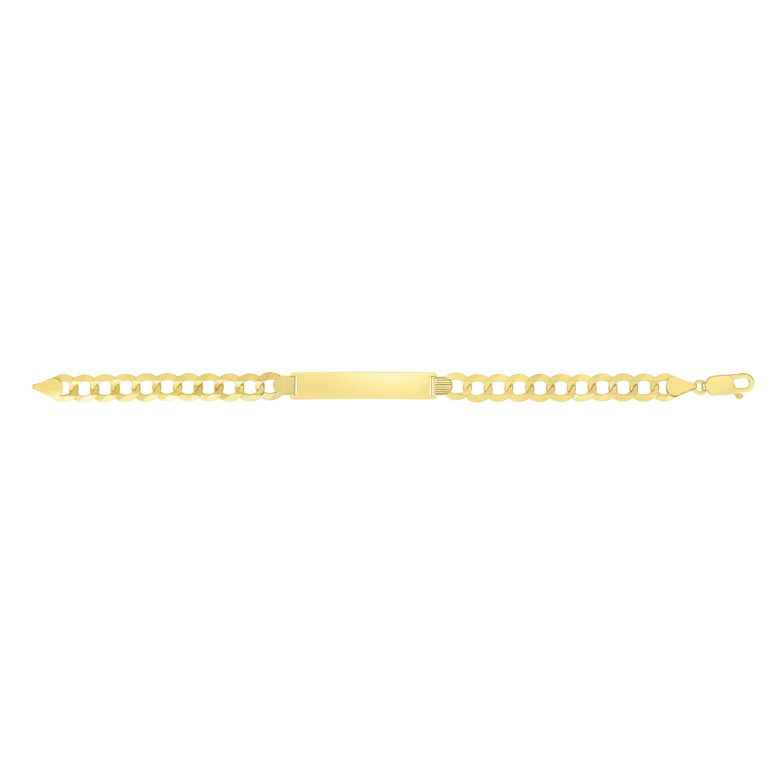 14K Gold 8.3mm Polished Curb ID Bracelet
