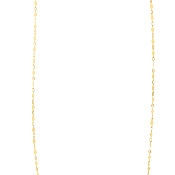 14K Gold Diamond Shape Mirror Chain