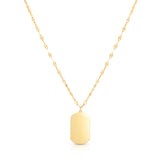 14K Gold Tag with Mirror Chain
