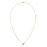 14K Gold Emerald Cut Citrine Necklace