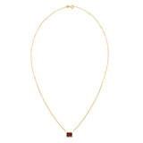 14K Gold Emerald Cut Garnet Necklace
