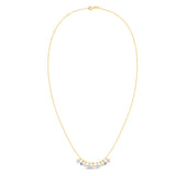 14K Gold Blue and White Topaz Dancing Drop Necklace