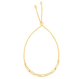 14K Gold Paperclip Friendship Bracelet