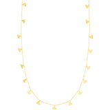 14K Gold Dangling Hearts Necklace