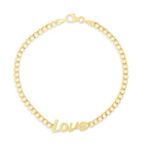 14K Love Curb Bracelet