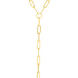 14K Lariat Paperclip Y-Necklace