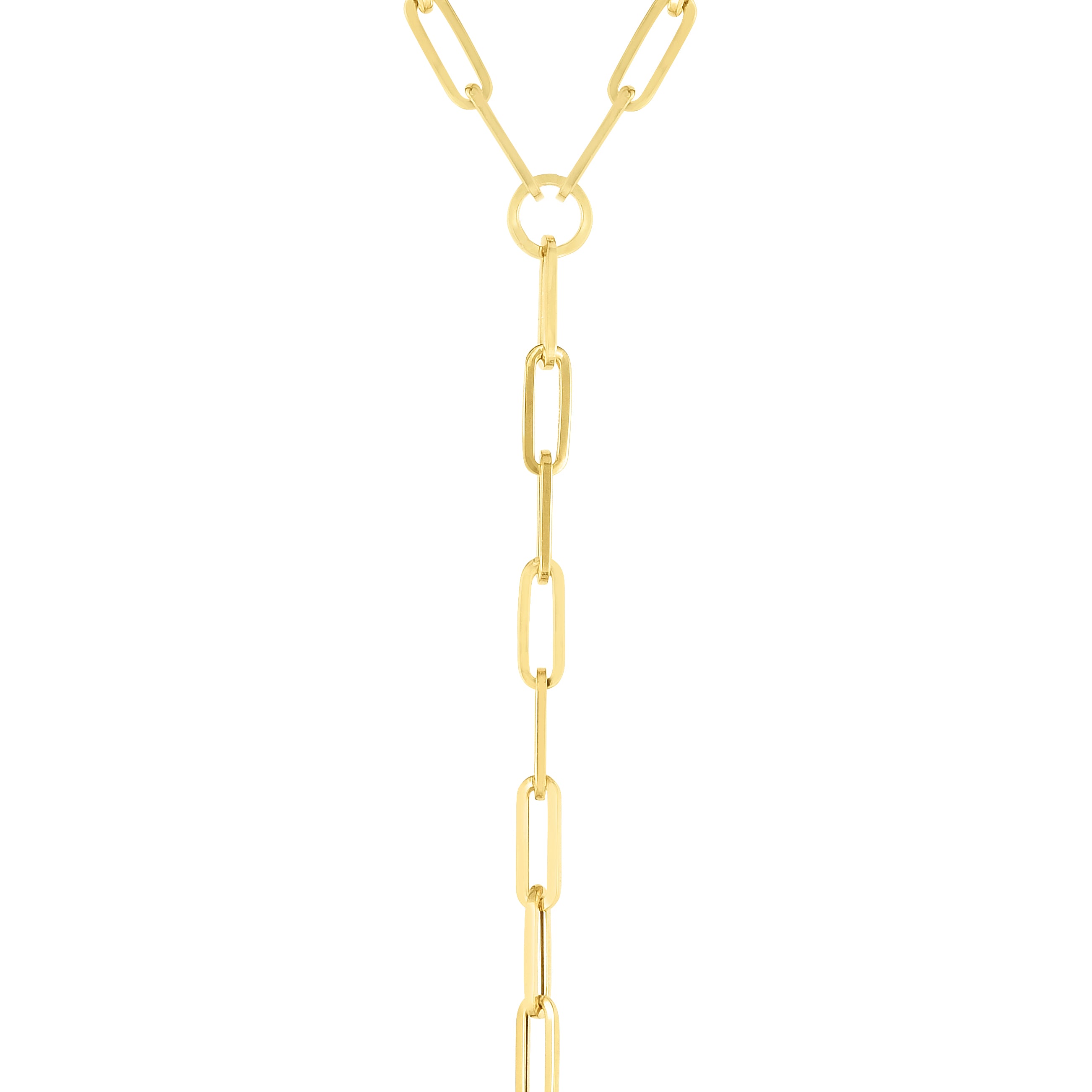 14K Lariat Paperclip Y-Necklace