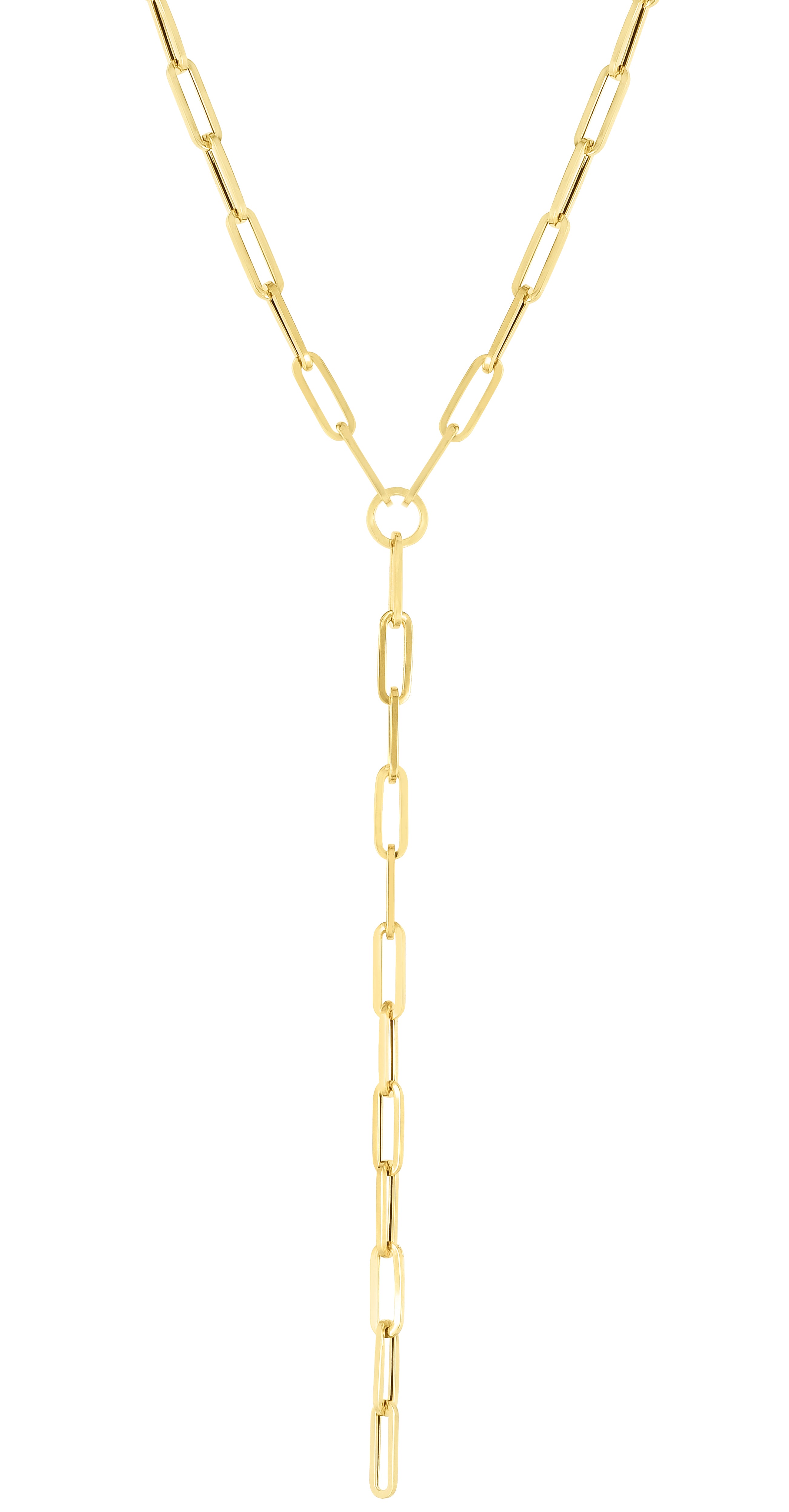 14K Lariat Paperclip Y-Necklace