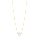 14K Pearl Necklace Solitaire