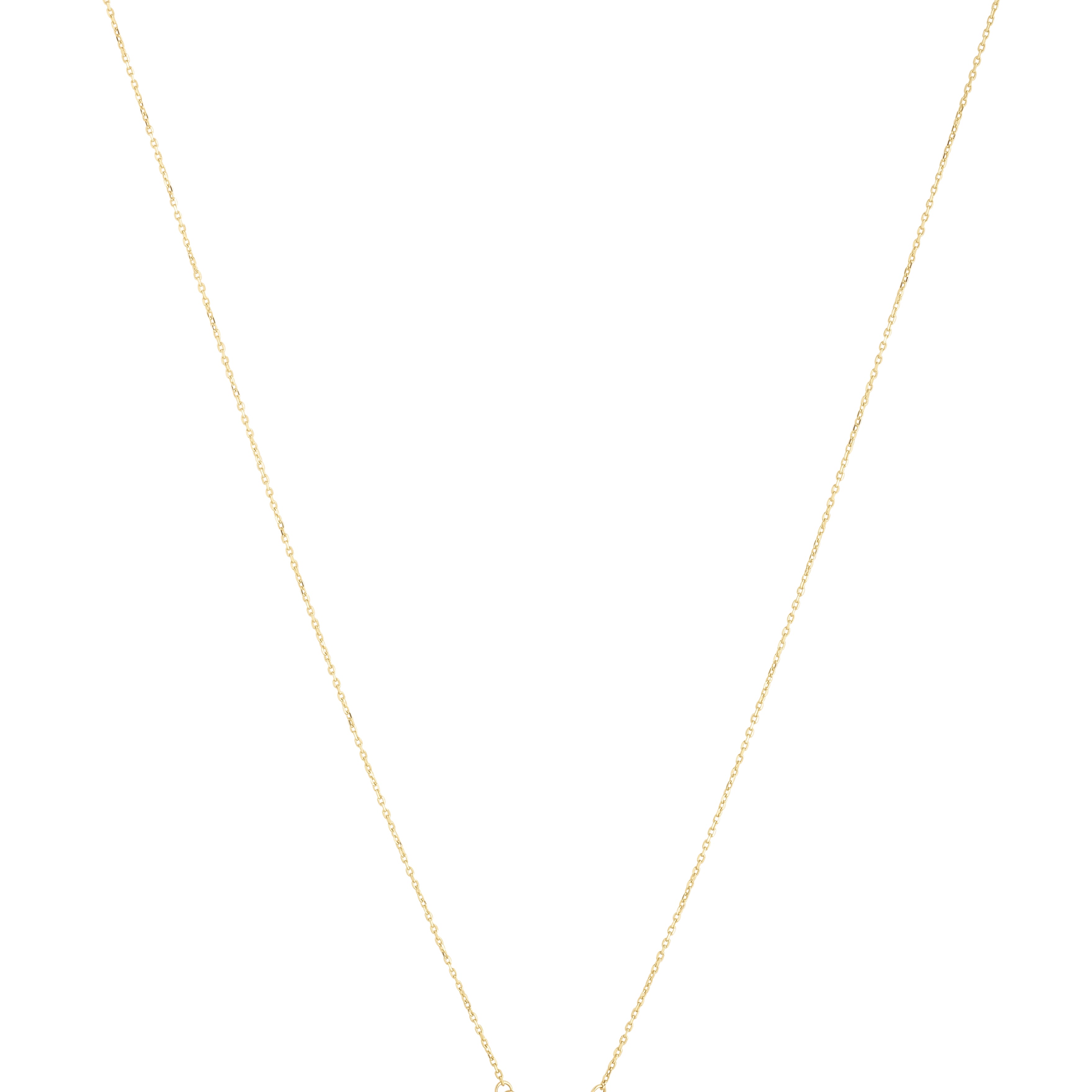 14K Gold Diamond Elongated Heart Necklace