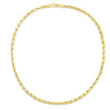 14K Gold Compressed Cable Link Necklace