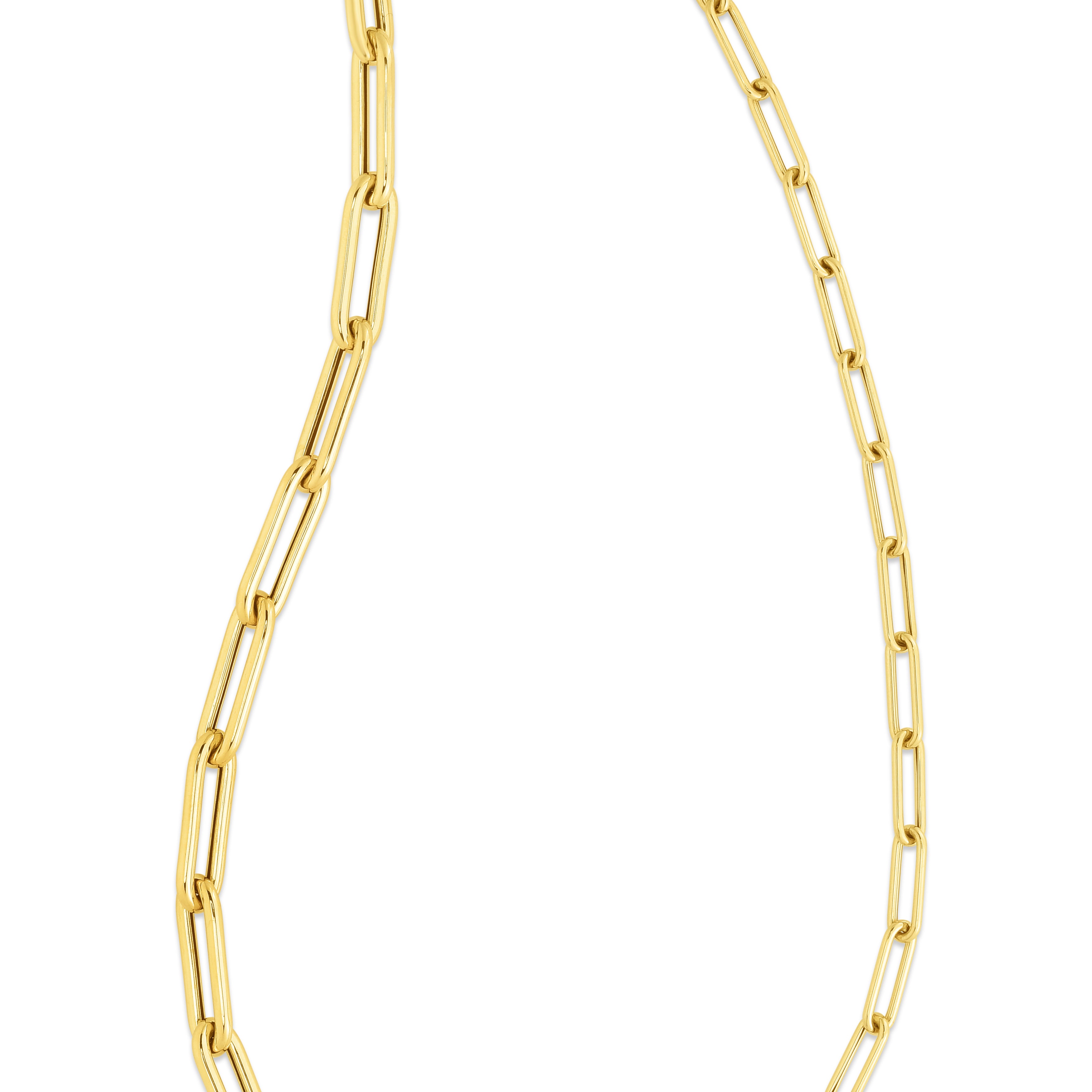 14K Gold Mixed Gauge Paperclip Necklace