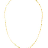 14K Gold 3.2mm Charm Clasp Paperclip Necklace