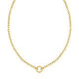14K Push Lock Charm Necklace