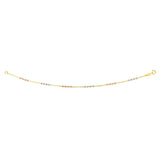 14K Tri-color Gold Diamond Cut Bead Station Bracelet