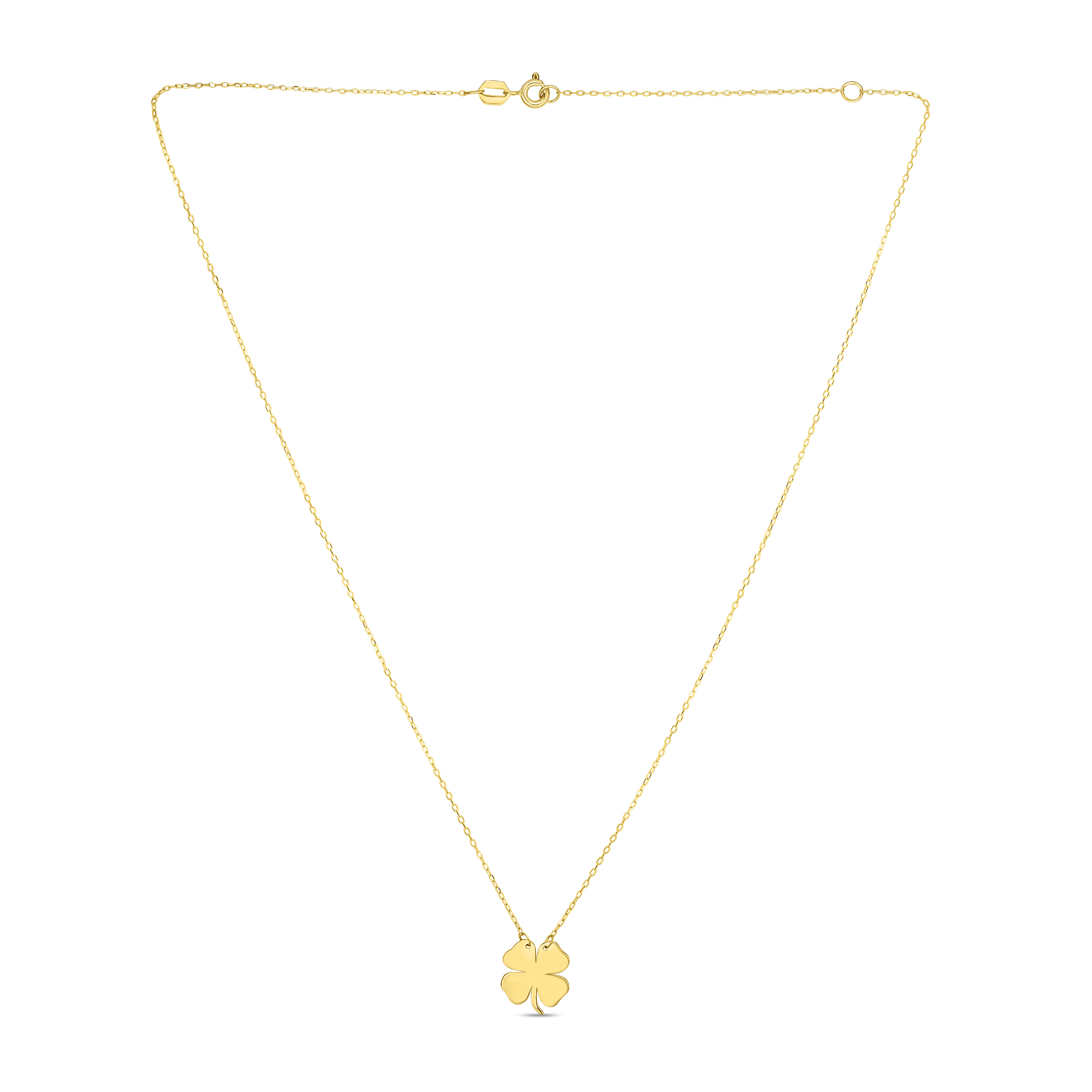 14K Gold Clover Necklace