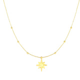 14K Gold Polished North Star Necklace