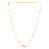 14K Gold Polished Puffed Love Knot Necklace
