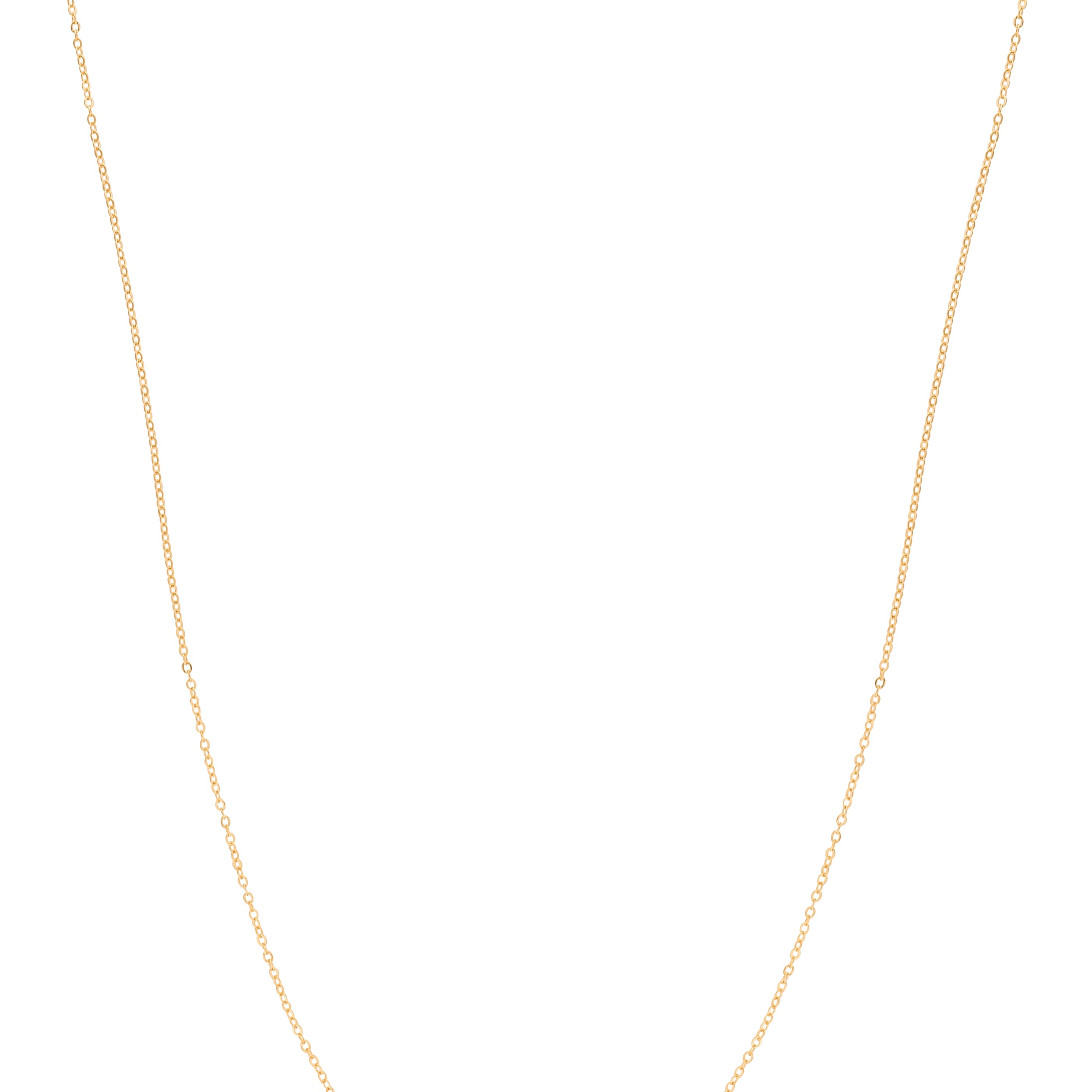 14K Gold Polished North Star Disc Necklace