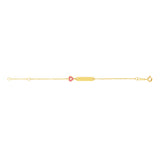 14K Gold Heart ID Bracelet