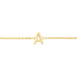 14K Mini Initial A Necklace