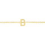 14K Mini Initial B Bracelet