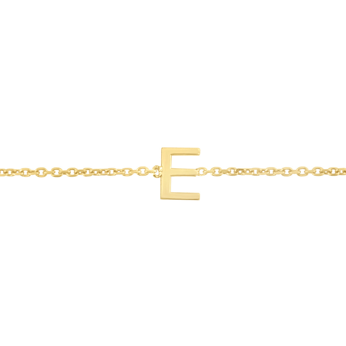 14K Mini Initial E Necklace