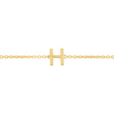 14K Mini Initial H Bracelet