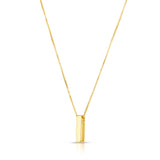 14K Gold Block Letter Initial I Necklace
