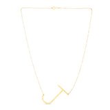 14K Gold Large Initial J Necklace