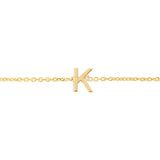 14K Mini Initial K Bracelet