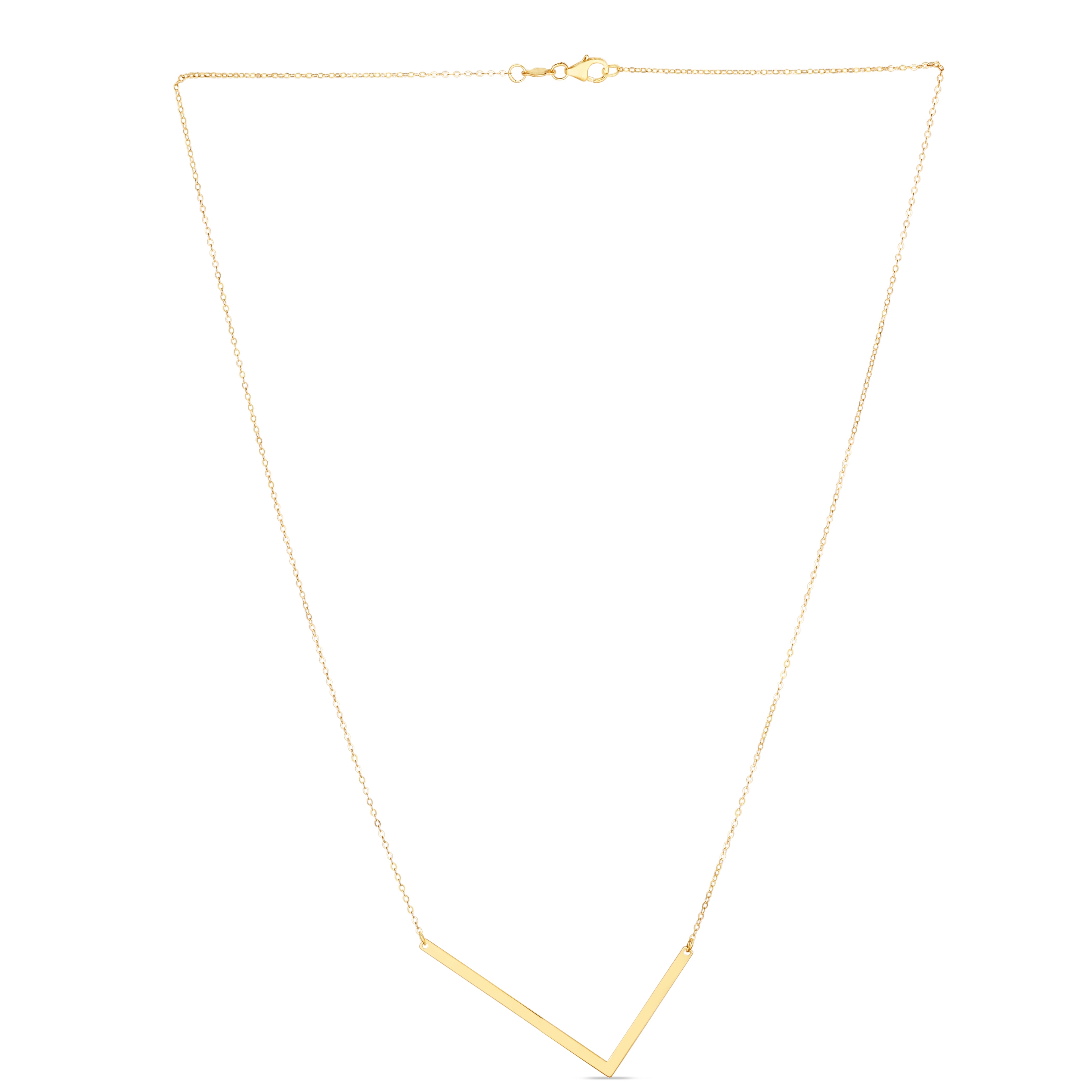 14K Gold Large Initial L Necklace