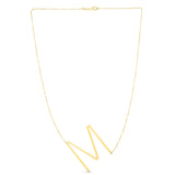 14K Gold Large Initial M Necklace