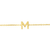 14K Mini Initial M Bracelet