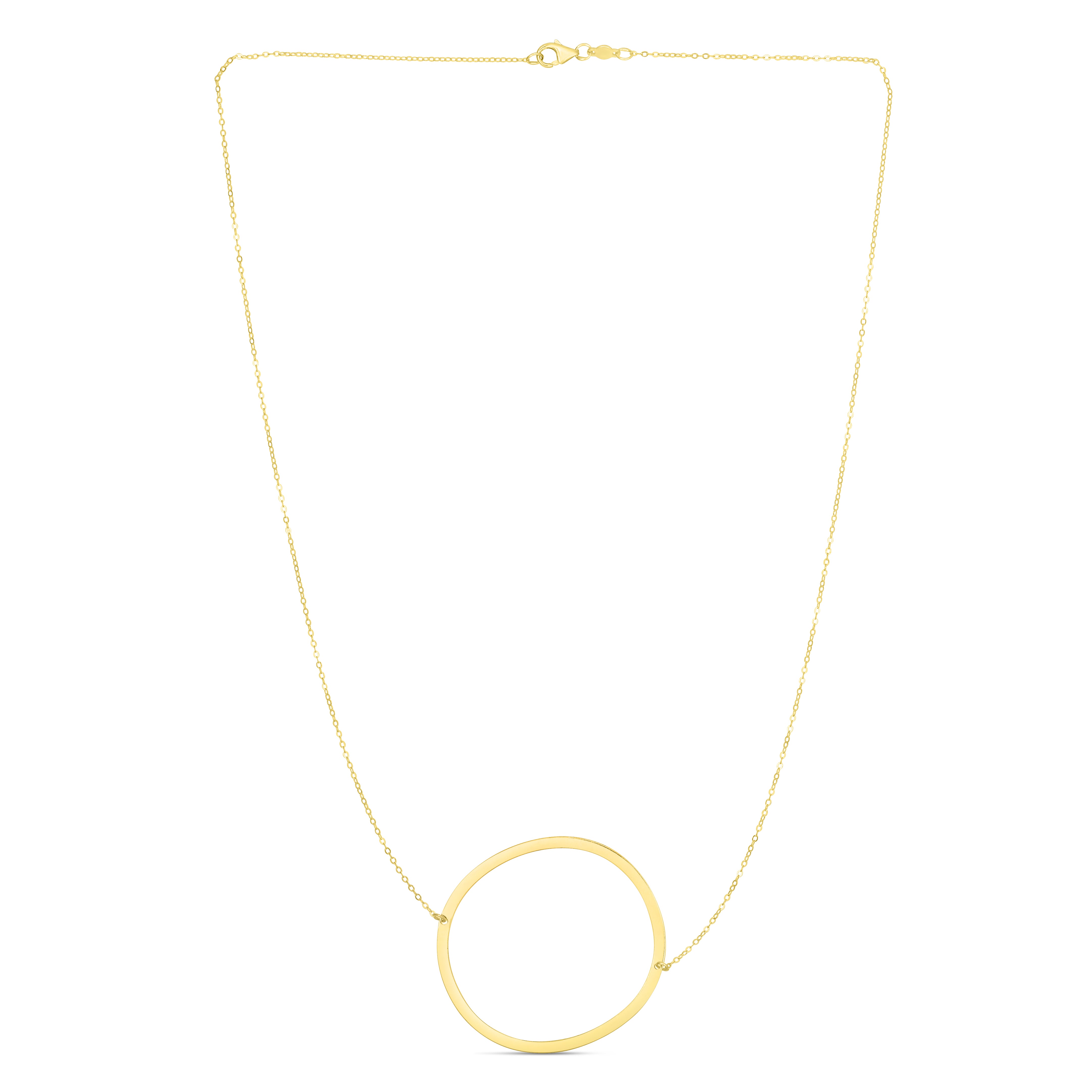 14K Gold Large Initial O Necklace