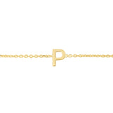 14K Mini Initial P Bracelet