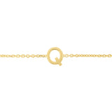 14K Mini Initial Q Bracelet
