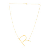 14K Gold Large Initial R Necklace