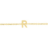 14K Mini Initial R Bracelet
