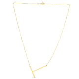 14K Gold Large Initial T Necklace