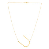 14K Gold Large Initial U Necklace