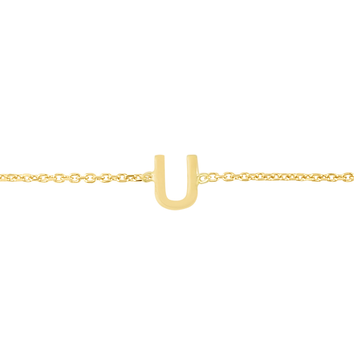 14K Mini Initial U Necklace