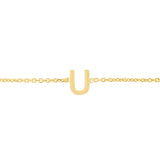 14K Mini Initial U Necklace